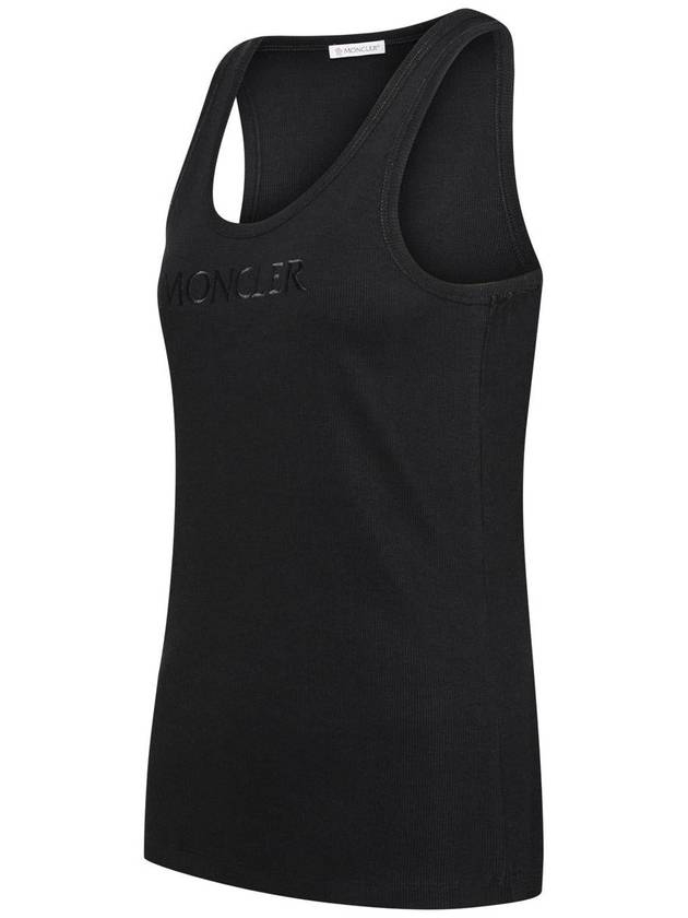 Women's Embroidered Logo Sleeveless Black - MONCLER - BALAAN 3