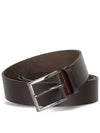 Metal Buckle Leather Belt Dark Brown - HUGO BOSS - BALAAN 4