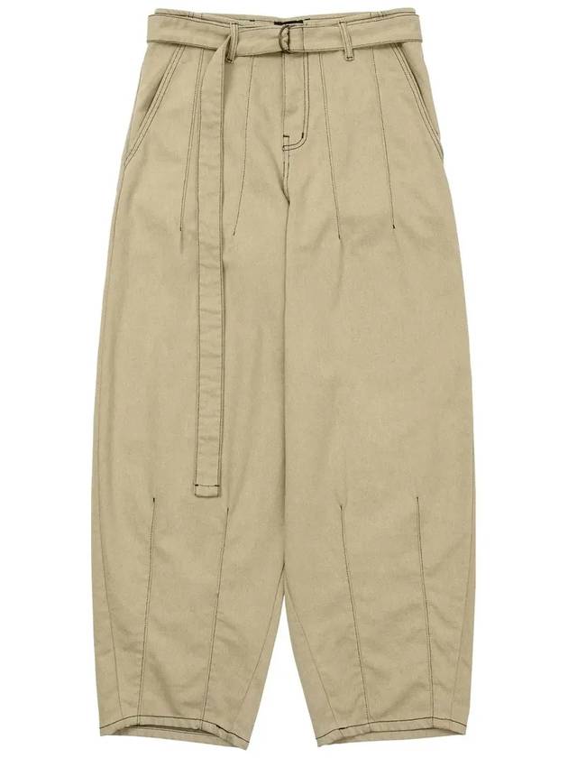 Two Tone Twill Oversized Pants BEIGE - AJOBYAJO - BALAAN 1