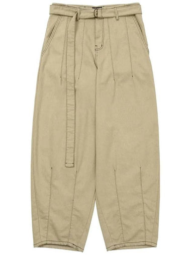 Two Tone Twill Oversized Pants BEIGE - AJOBYAJO - BALAAN 1