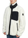 Men's Sagrek Shearling Fleece Zip-Up Jacket Ivory - MOOSE KNUCKLES - BALAAN 4