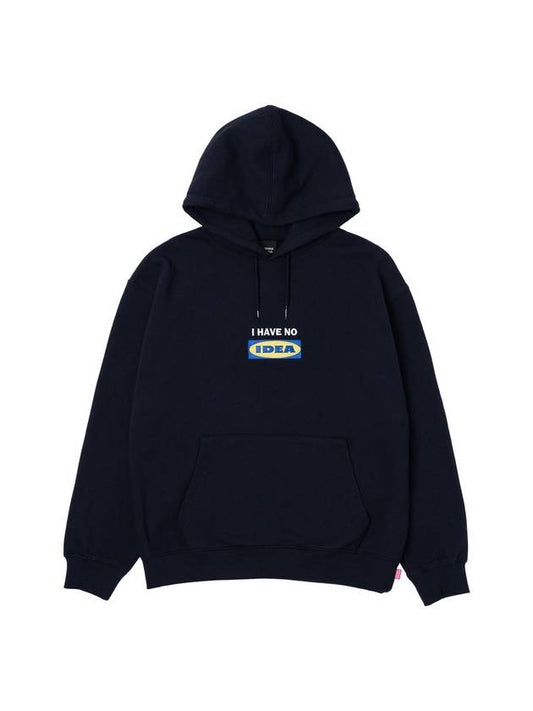 Men's Embroidery Cotton Hoodie Navy - STOCKHOLM SYNDROME - BALAAN 1