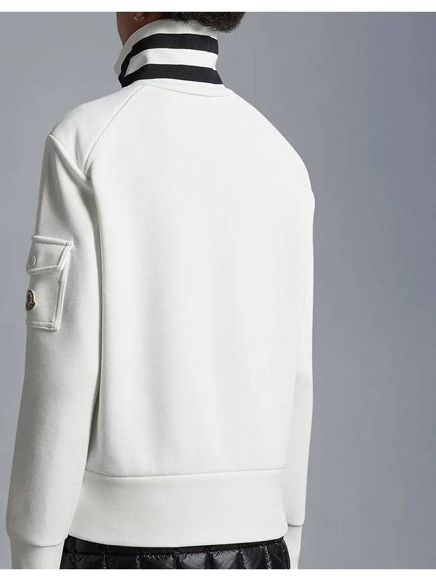 Padded Cotton Cardigan Off White - MONCLER - BALAAN 6