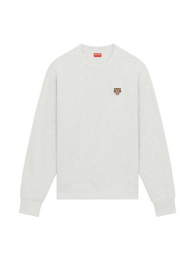 Lucky Tiger Embroidered Sweatshirt Pale Grey - KENZO - BALAAN 1