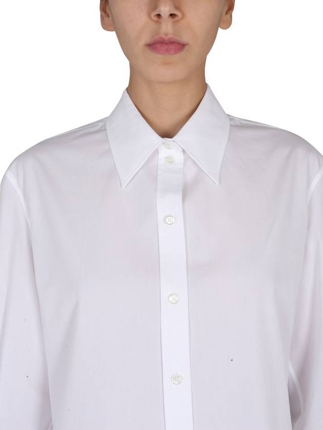 Women's Classic Poplin Long Sleeve Shirt Optic White - ALEXANDER MCQUEEN - BALAAN 5