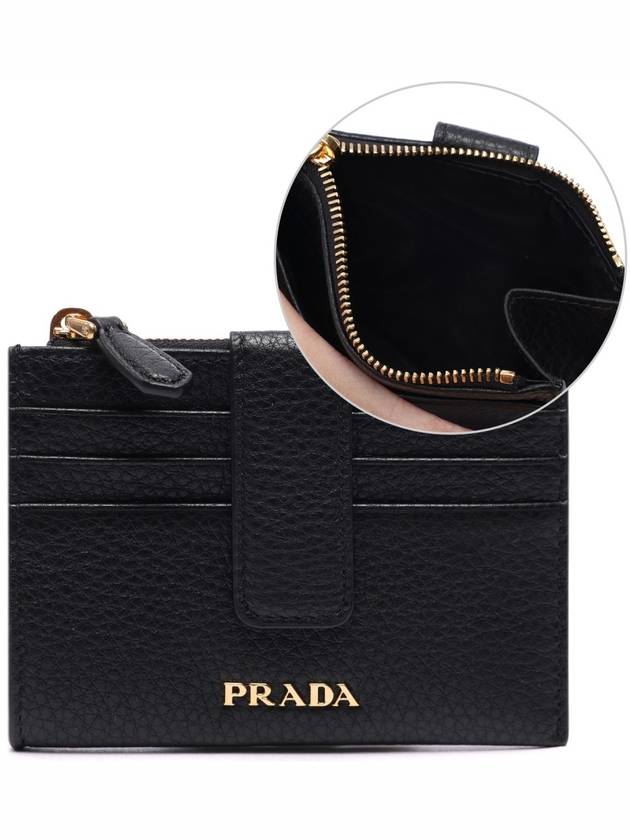 Vitello Move Leather Card Wallet Black - PRADA - BALAAN.