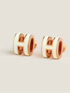 Mini Pop H Earring Rose Gold & Blanc - HERMES - BALAAN 2