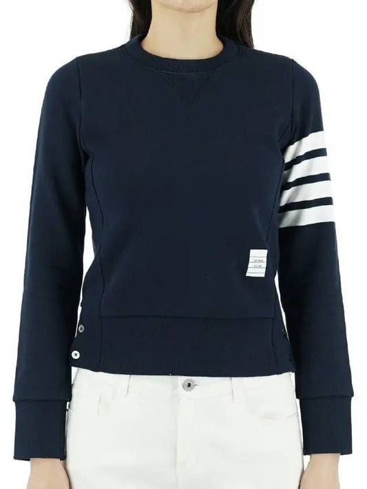 Engineered 4 Bar Stripe Loopback Jersey Knit Crewneck Sweatshirt Navy - THOM BROWNE - BALAAN 2