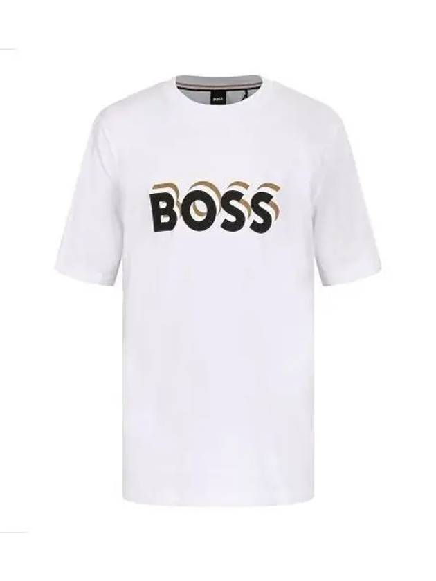 Tricolor logo short sleeve t shirt 50506923 100 - BOSS - BALAAN 1