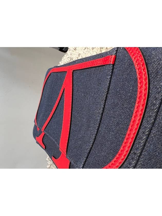 V logo denim belt bag blue - VALENTINO - BALAAN.