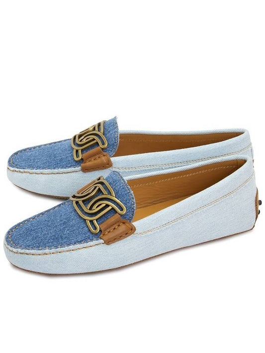 Kate Gommino Denim Leather Driving Shoes Light Blue - TOD'S - BALAAN 2