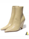 Leather Heel Middle Boots Beige - BOTTEGA VENETA - BALAAN 2