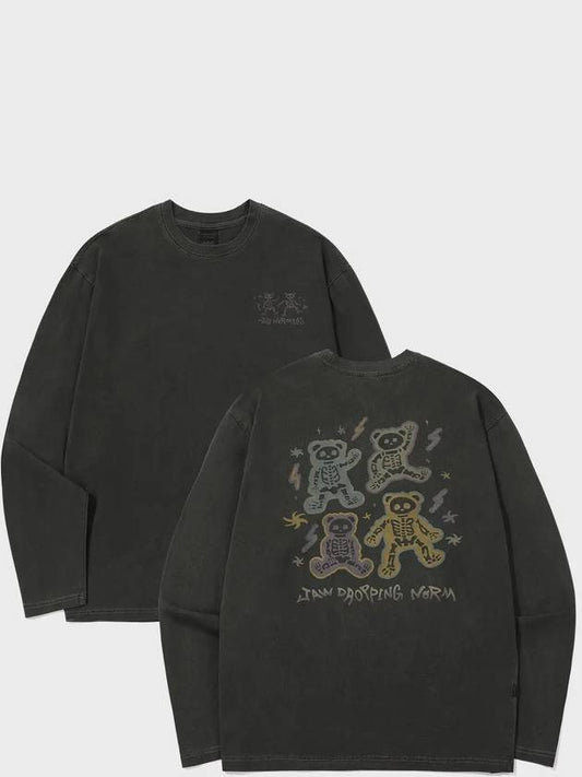 Skull Bear Pigment Long Sleeve Smoke Black - CPGN STUDIO - BALAAN 1