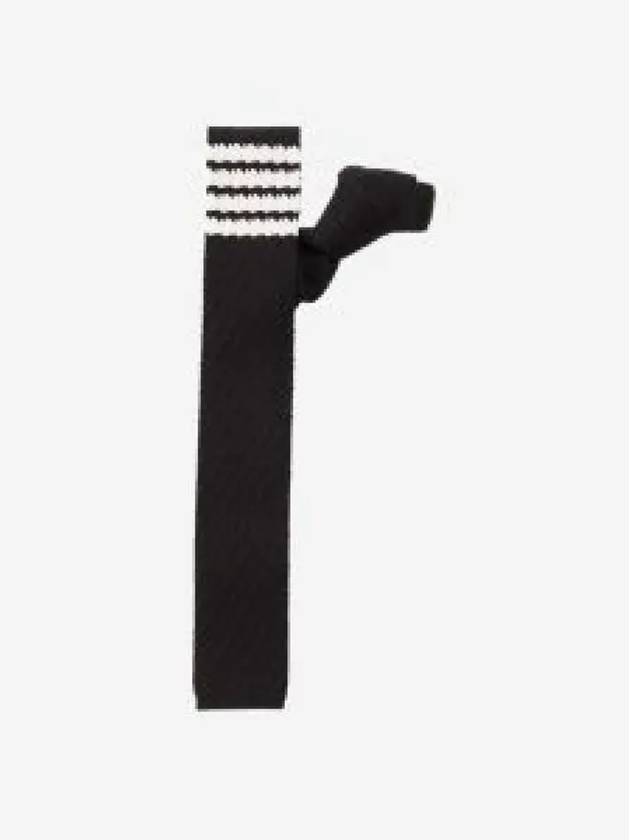 diagonal silk tie black - THOM BROWNE - BALAAN 2