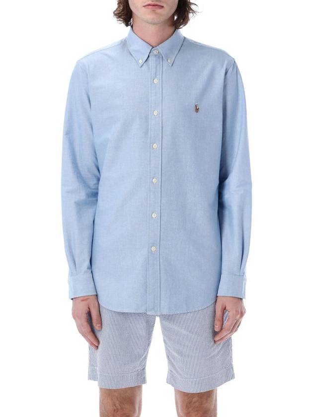 Embroidery Pony Oxford Long Sleeve Shirt Blue - POLO RALPH LAUREN - BALAAN 2