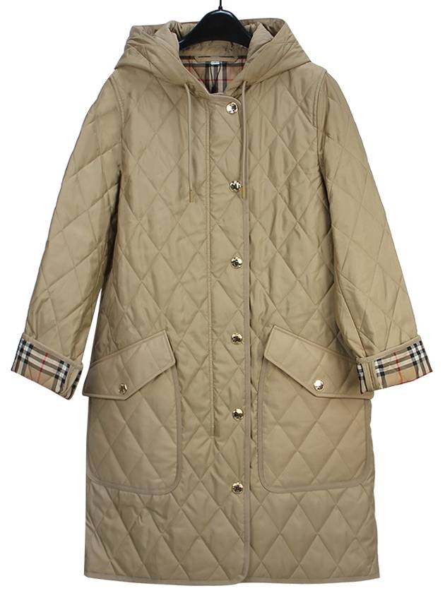 Diamond Quilted Hoodie Padding Archive Beige - BURBERRY - BALAAN 2