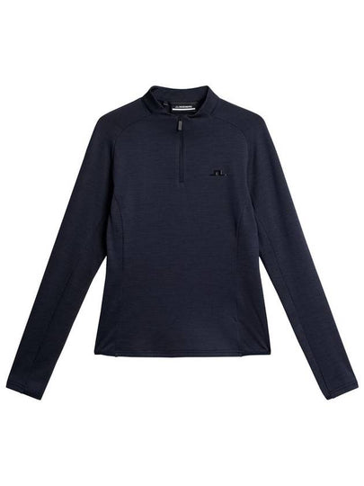 Steffi Mid Layer Quarter Zipper Long Sleeve T-Shirt Navy Melange - J.LINDEBERG - BALAAN 2