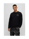 Logo Print Crew Neck Knit Top Black - HUGO BOSS - BALAAN 2