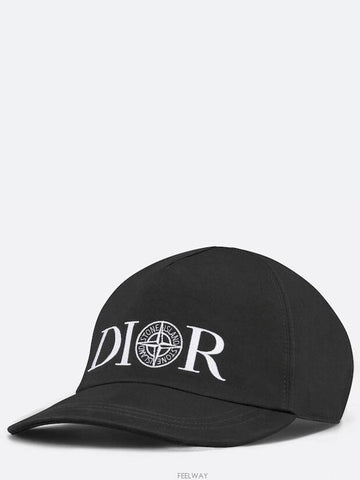 AND STONE ISLAND CAP BLACK TECHNICAL COTTON - DIOR - BALAAN 1