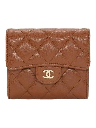 Classic Gold Logo Half Wallet Brown - CHANEL - BALAAN 1