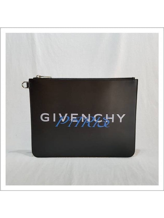 Paris Logo Clutch Bag Black - GIVENCHY - BALAAN.