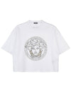 Studded Medusa Crop Short Sleeve T-Shirt White - VERSACE - BALAAN 10