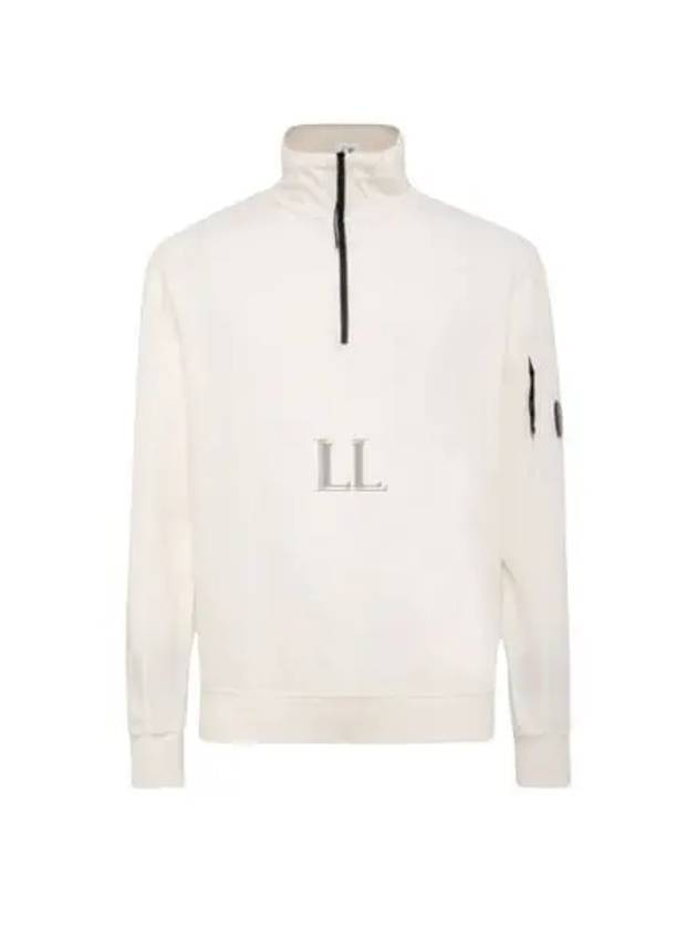 Cotton Fleece Zipped Sweatshirt Ivory - CP COMPANY - BALAAN 2