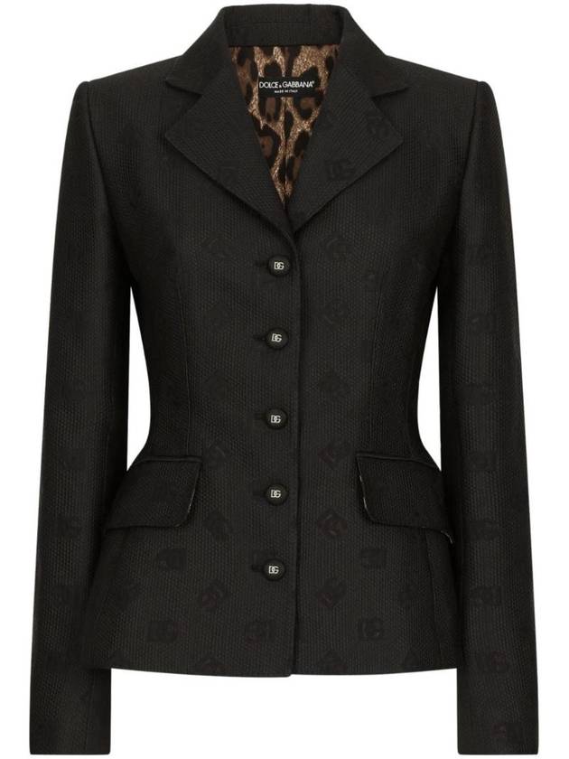 Logo Jacquard Single Breasted Blazer F26CHTHJMOW - DOLCE&GABBANA - BALAAN 1