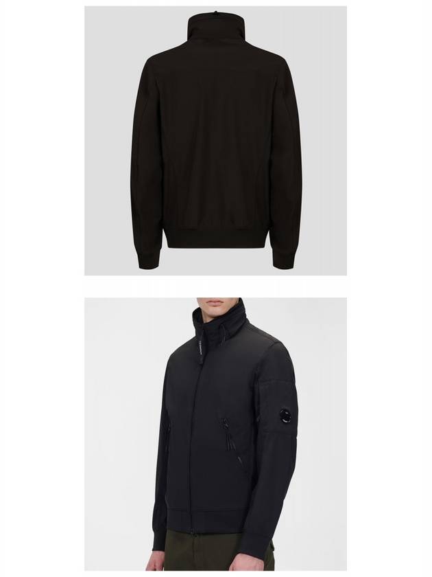 Lens Wappen Soft Shell Zip-Up Jacket Black - CP COMPANY - BALAAN 6