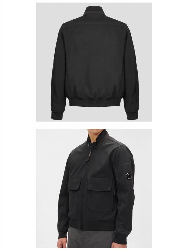 Lens Wappen Shell R Zip-Up Jacket Black - CP COMPANY - BALAAN 6