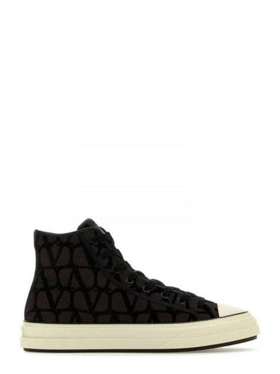 Toile Iconographe High Top Sneakers Brown - VALENTINO - BALAAN 2