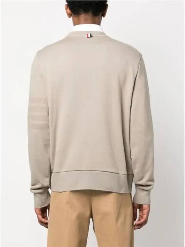 Classic Loopback Tonal 4 Bar Crewneck Knit Top Beige - THOM BROWNE - BALAAN 4