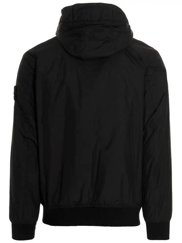 Wappen Patch Nylon Crinklips Hooded Jacket Black - STONE ISLAND - BALAAN 4