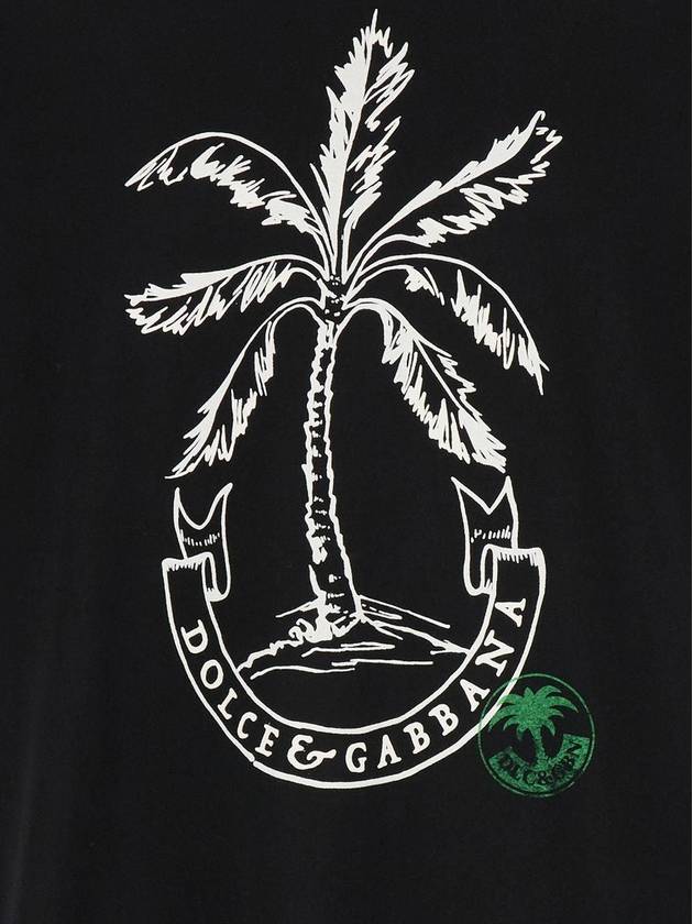 Palm Logo Print Cotton T-Shirt G8PN9TG7K1V - DOLCE&GABBANA - BALAAN 4