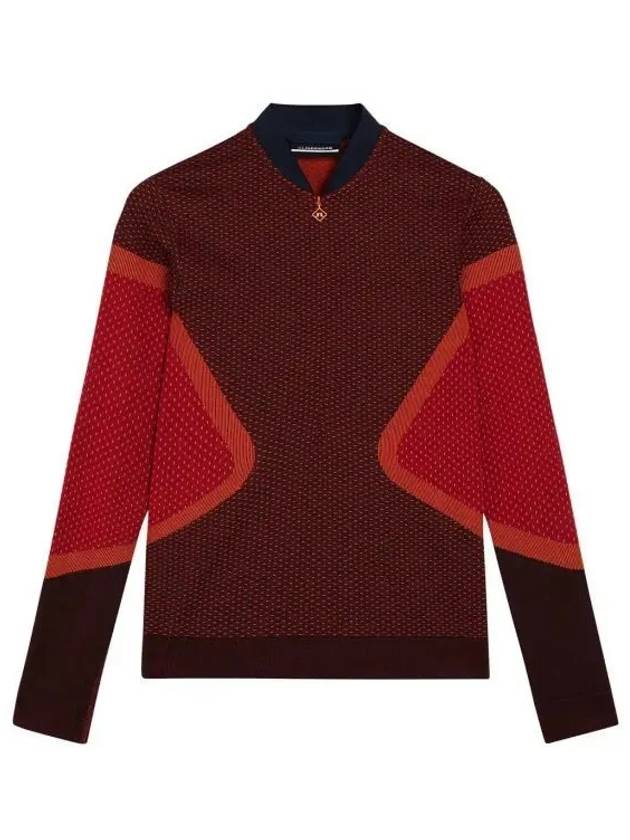 Diamond Seamless Mid Layer Long Sleeve T-Shirt Navy Red - J.LINDEBERG - BALAAN 2