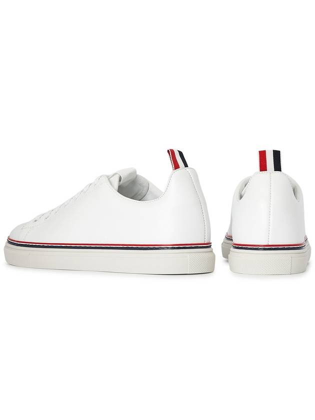 Tennis Vitello Calf Leather Low Top Sneakers White - THOM BROWNE - BALAAN 7