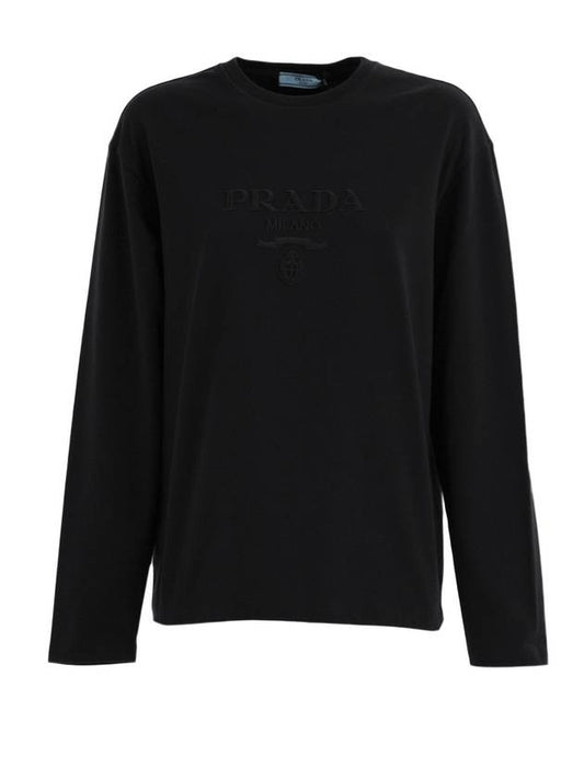 logo round neck long sleeves - PRADA - BALAAN 2