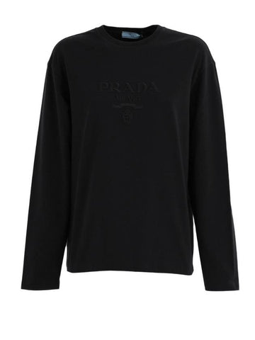 logo round neck long sleeves - PRADA - BALAAN 1