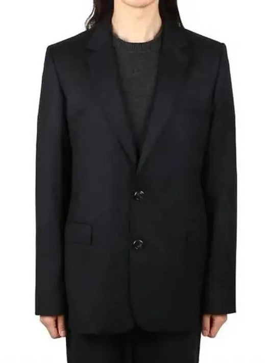 Virgin Wool Two-Button Jacket Black - AMI - BALAAN 2