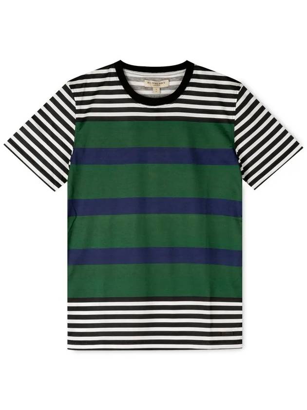 Striped Short Sleeve T-Shirt Green - BURBERRY - BALAAN 4