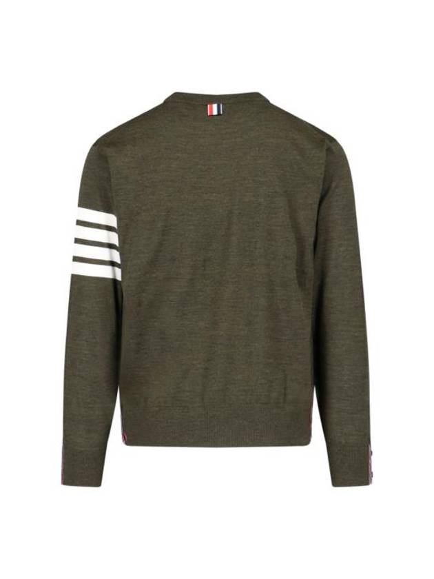 4 Bar Armband Classic Merino Wool Knit Top Dark Green - THOM BROWNE - BALAAN 3