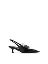 Embossed Logo Slingback Heel White Black - MIU MIU - BALAAN 3