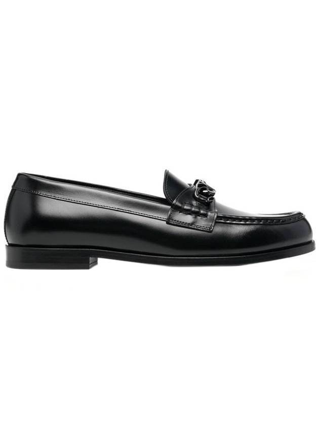 V Logo Chain Calfskin Loafers Black - VALENTINO - BALAAN 1