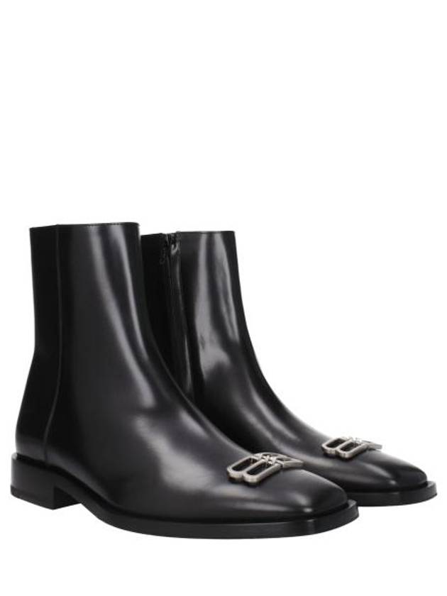 BB Icon Leather Ankle Boots Black - BALENCIAGA - BALAAN 3