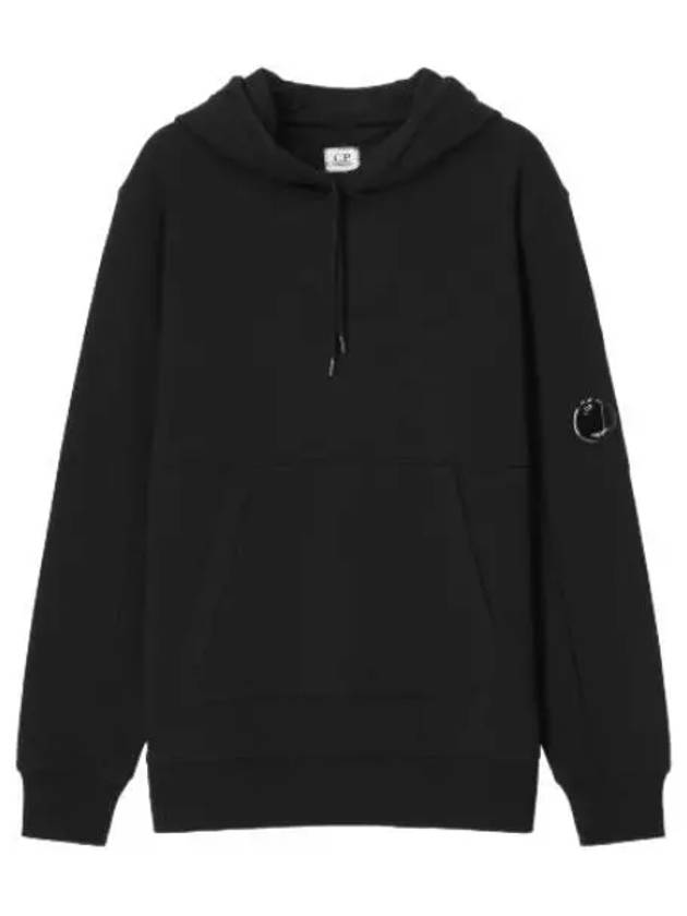 Diagonal Raised Fleece Hooded Black Sweatshirt Hoodie - CP COMPANY - BALAAN 1