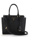 Triangle Logo Saffiano Tote Bag Black - PRADA - BALAAN 1