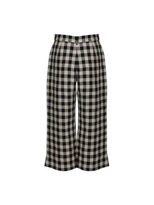 S Women Check Print Linen Pants Multi 2391311432600 - MAX MARA - BALAAN 1