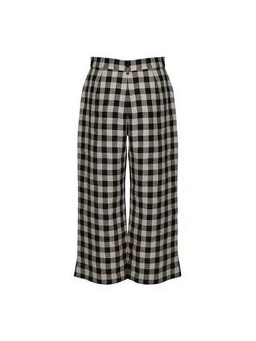 S Women Check Print Linen Pants Multi 2391311432600 - MAX MARA - BALAAN 1