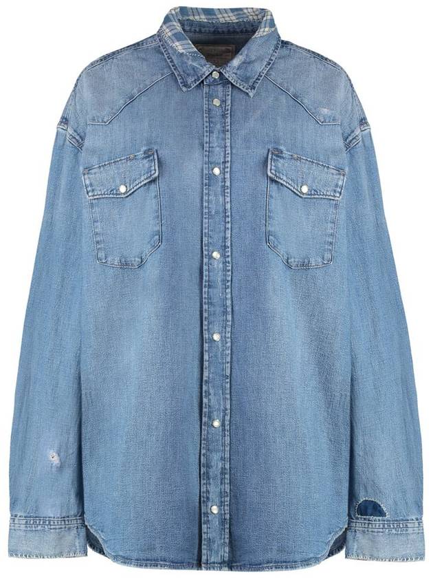 Denim Long Sleeve Shirt Blue - POLO RALPH LAUREN - BALAAN 2