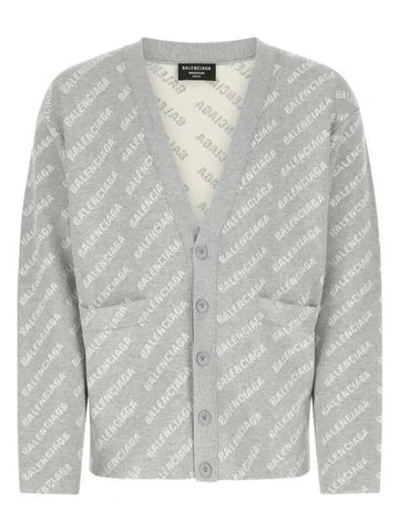 All-Over Logo Cardigan Grey - BALENCIAGA - BALAAN 1